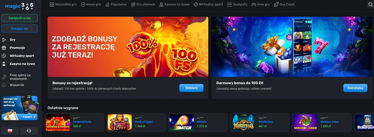 Magic365 kasyno Strona główna